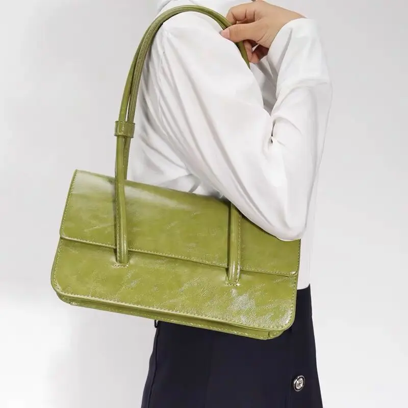 Casual Oil Wax Leather Square Women Shoulder Bag Luxury Pu Leather Women' Handbags Fashion Baguette Shape Underarm Women's bag
Casual Oil Wax Leather Square Women Shoulder Bag Luxury Pu Leather Women' Handbags Fashion Baguette Shape Underarm Women's bag