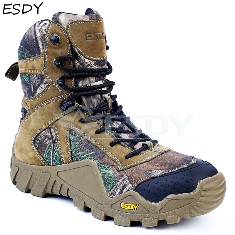 

Esdy Men's Winter Boots Men Military Boots Tactical Desert Combat Ankle Boots Army Work Shoes Men Leather Boots Winter Men Shoes