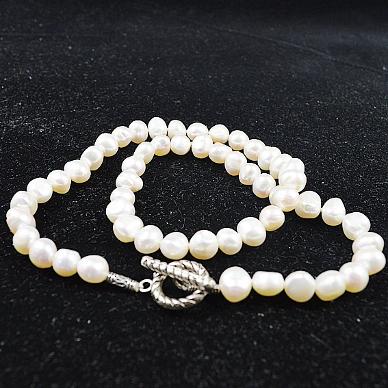 Unique Design AA Baroque Pearl Necklace White 9MM Genuine Freshwater Pearl Fine Jewelry Silver OT Clasp Fine Jewelry For Lady
Unique Design AA Baroque Pearl Necklace White 9MM Genuine Freshwater Pearl Fine Jewelry Silver OT Clasp Fine Jewelry For Lady