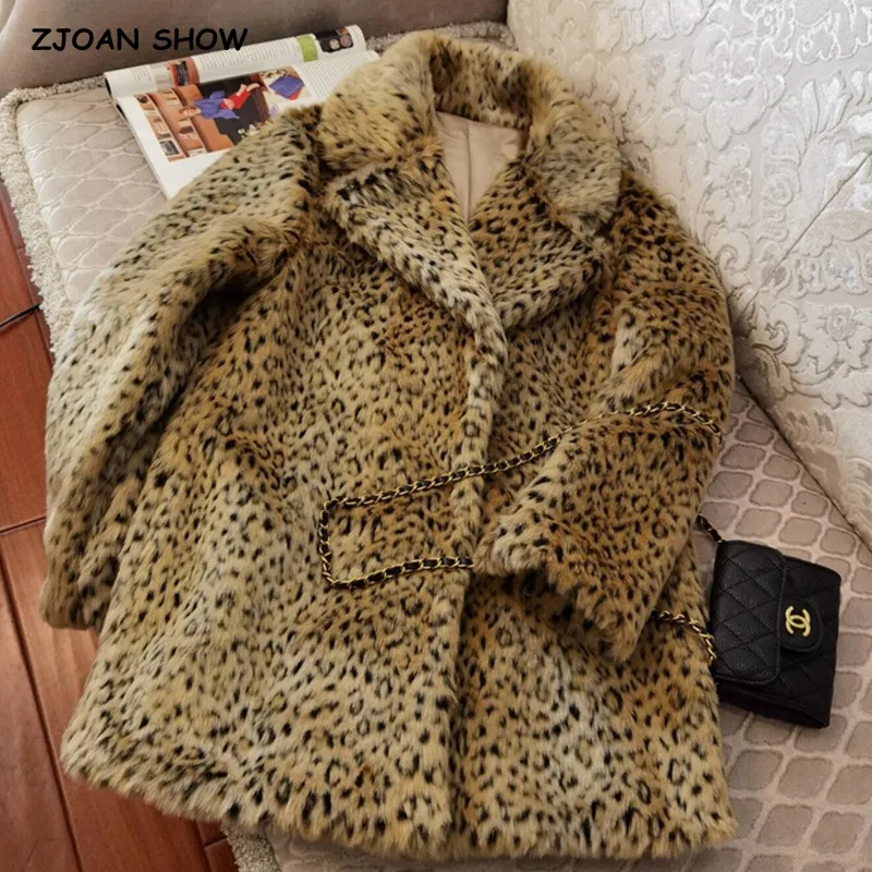 2021 Winter Notched Collar Hairy Shaggy Animal Leopard Fur Jacket Vintage Long sleeve Furry Faux Fur Jacket Women Long Outerwear
2021 Winter Notched Collar Hairy Shaggy Animal Leopard Fur Jacket Vintage Long sleeve Furry Faux Fur Jacket Women Long Outerwear