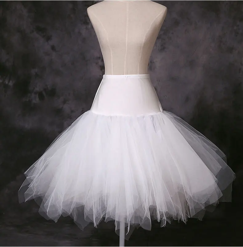 

Bridal Fashion Petticoat White Wedding Dress Lolita Short Underskirt Adult Tutu Tulle Skirt Puffy Bustle Rockabilly