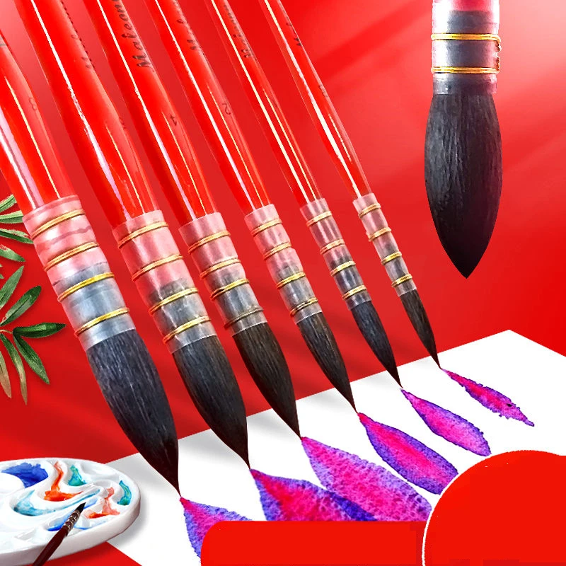 Handmade Squirrel's Hair Artist Watercolor Paint Brush Hand Painted Pointed Painting Brushes For Watercolor Gouache Wash Mop Pen
Handmade Squirrel's Hair Artist Watercolor Paint Brush Hand Painted Pointed Painting Brushes For Watercolor Gouache Wash Mop Pen