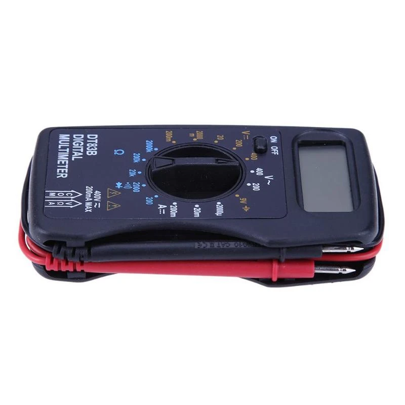 DT83B Pocket Digital Multimeter Ammeter Voltmeter DC/AC Resistor Ohm Voltage Multi Meter Tester Electrical Instruments
DT83B Pocket Digital Multimeter Ammeter Voltmeter DC/AC Resistor Ohm Voltage Multi Meter Tester Electrical Instruments