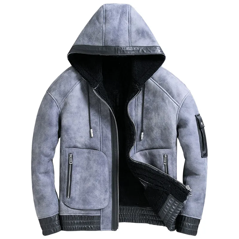 New Mens Casual Short Slim Real Fur Coat Zippers V-Neck Pockets Winter Warm Lamb Wool Hooded Natural Sheepskin Biker Jacket
New Mens Casual Short Slim Real Fur Coat Zippers V-Neck Pockets Winter Warm Lamb Wool Hooded Natural Sheepskin Biker Jacket