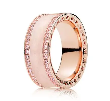 Original 925 Sterling Silver Pan Ring Rose Gold Pink Hearts Of Rings With Crystal For Women Wedding Gift Jewelry
Original 925 Sterling Silver Pan Ring Rose Gold Pink Hearts Of Rings With Crystal For Women Wedding Gift Jewelry