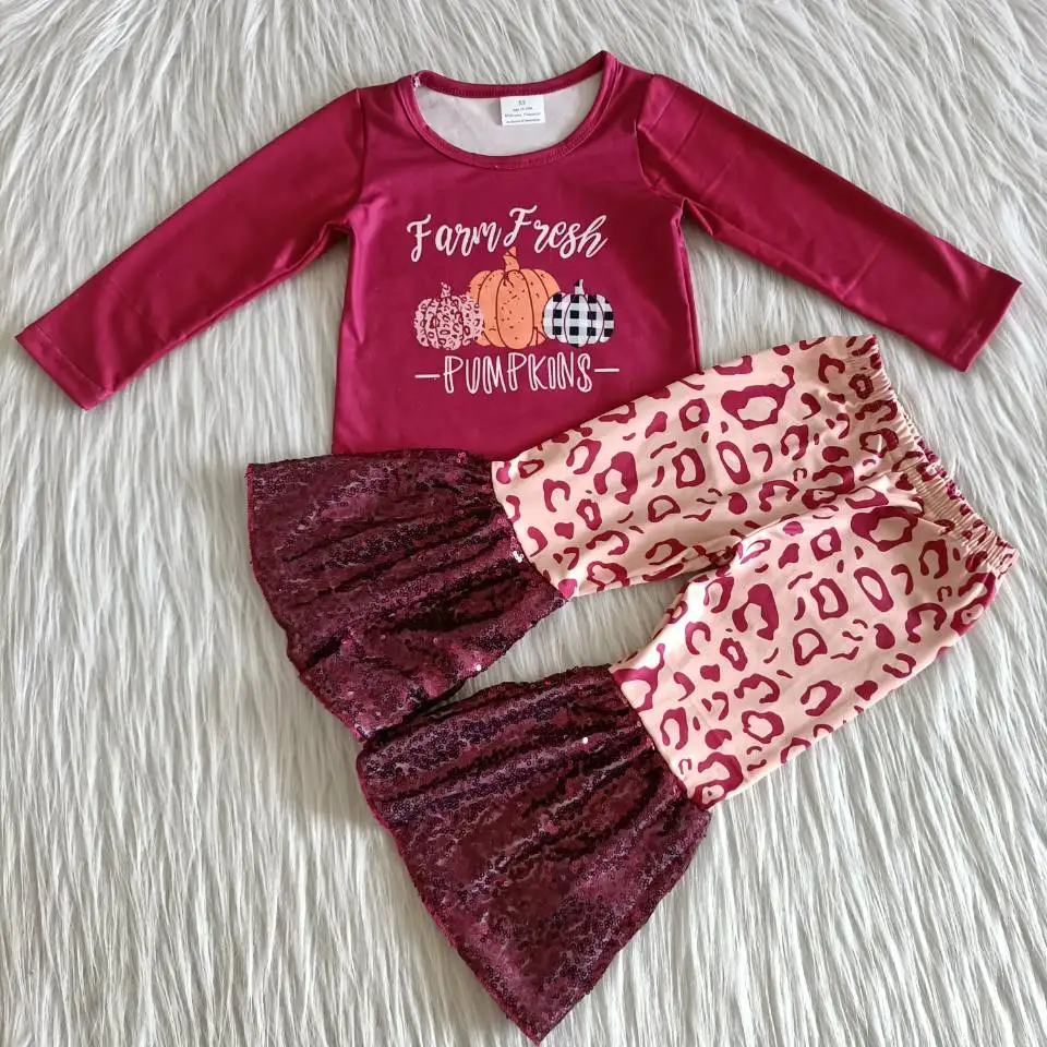2021 New Baby Girls Clothes Set Pumpkin Print Long Sleeve Leopard Bell-Bottom Pants Toddler Kids Wear For Hallowmas Day
2021 New Baby Girls Clothes Set Pumpkin Print Long Sleeve Leopard Bell-Bottom Pants Toddler Kids Wear For Hallowmas Day