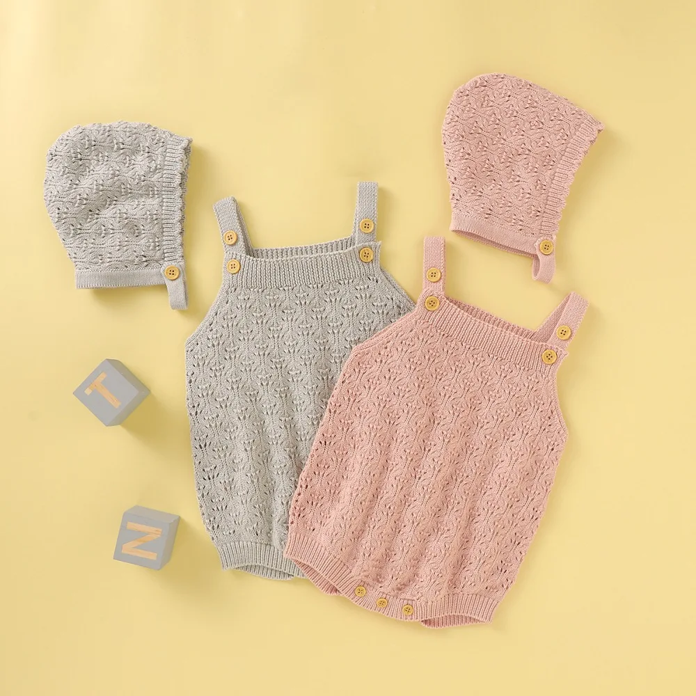 Baby Cotton Knitted Bodysuit With Hat Solid Newborn Girl Boy Tops Sleeveless Infant Playsuit Outfit Jumpsuit 0-18M 2PCS Set
Baby Cotton Knitted Bodysuit With Hat Solid Newborn Girl Boy Tops Sleeveless Infant Playsuit Outfit Jumpsuit 0-18M 2PCS Set