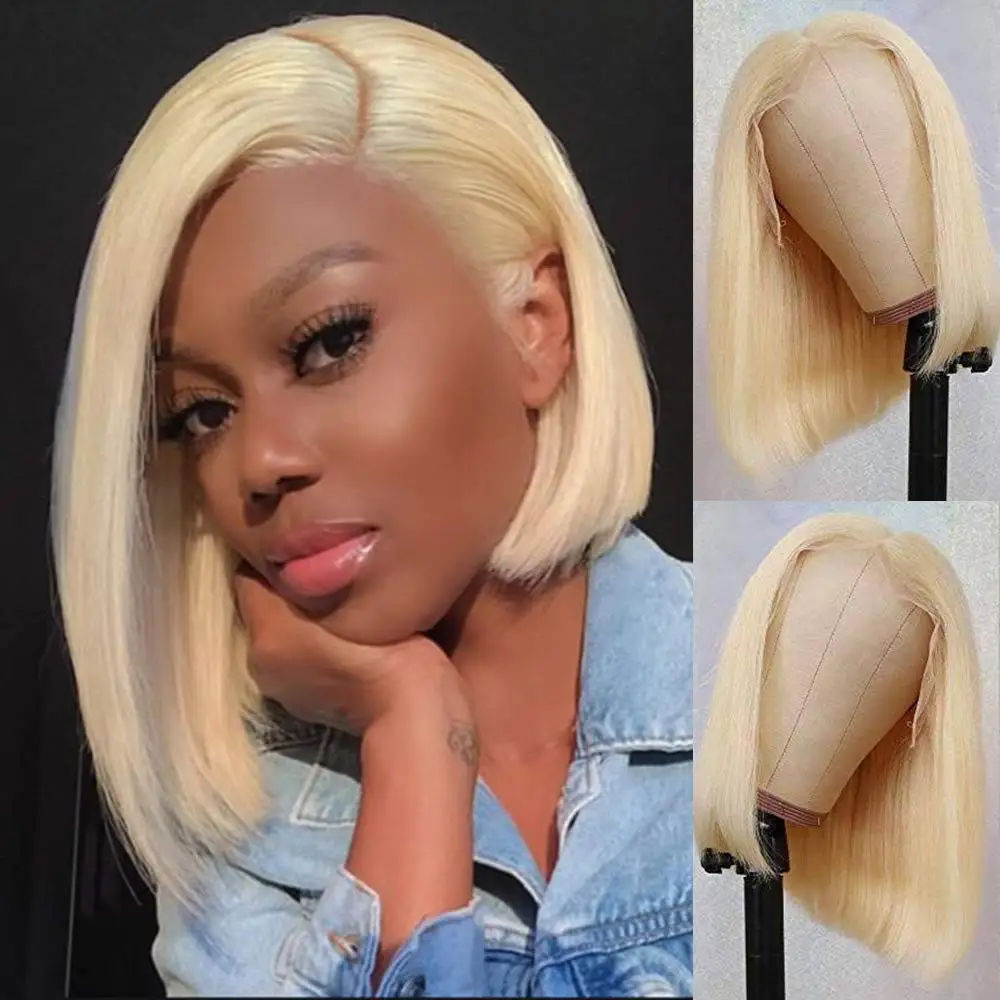 613 Blonde Bob Wig Short Straight Human Hair Wigs For Women HD Transparent Lace 5x5x1 Closure Wig Pre Plucked 100% Brazilian Wig
613 Blonde Bob Wig Short Straight Human Hair Wigs For Women HD Transparent Lace 5x5x1 Closure Wig Pre Plucked 100% Brazilian Wig