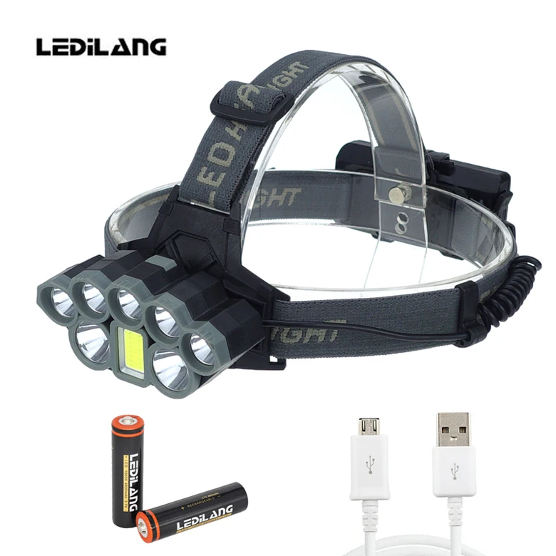 Lediland Led Headlamp Micro USB Charger Headlight 2*T6+5*XPE+COB Torch Portable Light Head Lamp Lantern for camping
Lediland Led Headlamp Micro USB Charger Headlight 2*T6+5*XPE+COB Torch Portable Light Head Lamp Lantern for camping