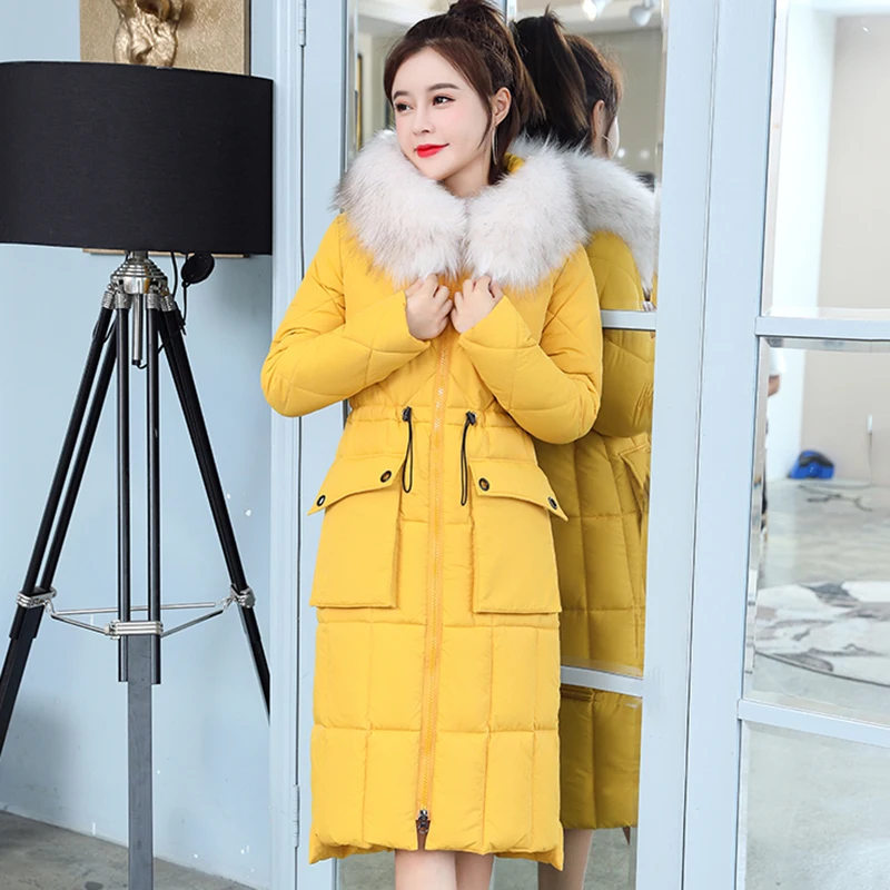 Куртка женская зимняя Длинная с меховым воротником и капюшоном 
Куртка женская зимняя Длинная с меховым воротником и капюшоном