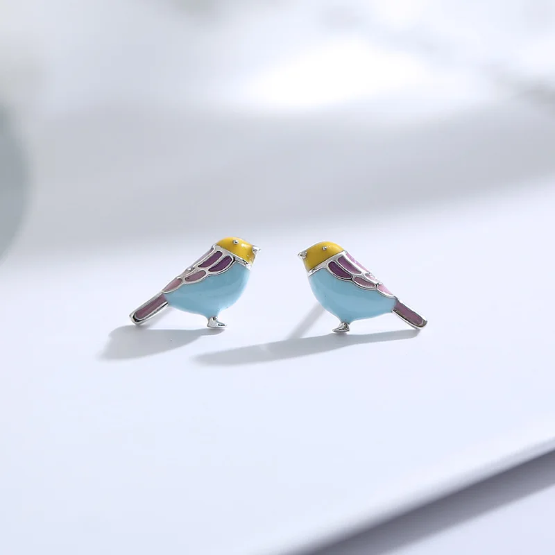 Dainty Female Small Bird Earrings Real 925 Sterling Silver Stud Earrings For Women Vintage Enamel Wedding Earrings
Dainty Female Small Bird Earrings Real 925 Sterling Silver Stud Earrings For Women Vintage Enamel Wedding Earrings