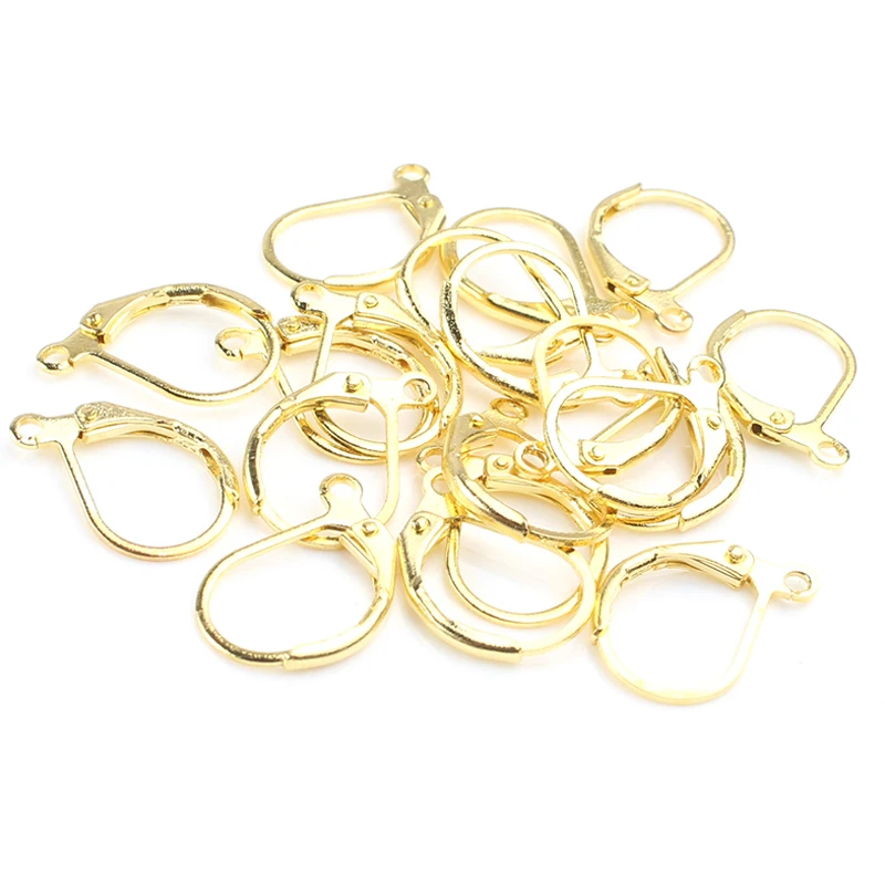 20pcs/lot 15*10mm Gold Silver Color French Lever Earring Hooks Wire Settings Base Hoops Earrings For DIY Jewelry Making Supplies | Украшения