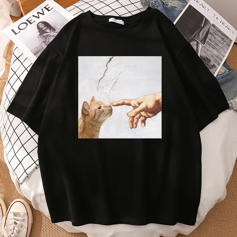 Shirts Cat and Manpower Print New Womens Short Sleeve T-Shirt Oversized Street Female T-Shirts High Quality Brand Women Tee Tops
Shirts Cat and Manpower Print New Womens Short Sleeve T-Shirt Oversized Street Female T-Shirts High Quality Brand Women Tee Tops