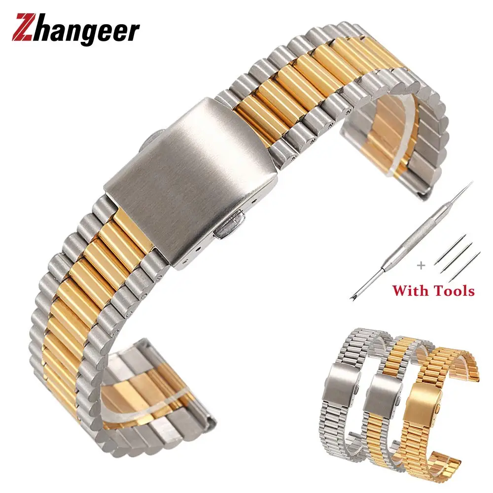 New Full Solid Stainless Steel Strap Men Women Bracelet Folding Buckle Wrist Band Watch Accessories 12 14 16 18 20mm +Tools
New Full Solid Stainless Steel Strap Men Women Bracelet Folding Buckle Wrist Band Watch Accessories 12 14 16 18 20mm +Tools