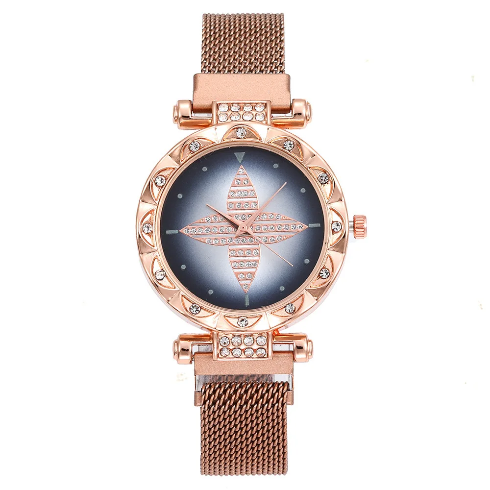 European And American Spring New Hot-selling Fashion Casual Ladies Diamond-encrusted Flower Plate Magnet Mesh Belt Quartz Watch
European And American Spring New Hot-selling Fashion Casual Ladies Diamond-encrusted Flower Plate Magnet Mesh Belt Quartz Watch