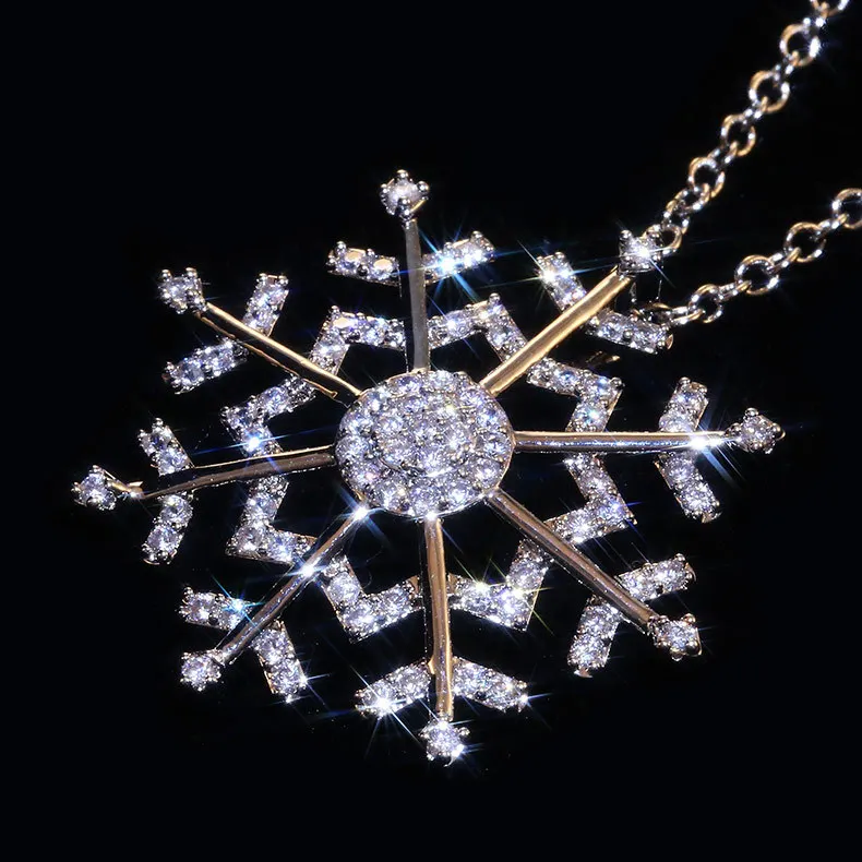Luxury Female Crystal Snowflake Chain Necklace Charm Silver Color Wedding Necklace White Zircon Pendant Necklaces For Women
Luxury Female Crystal Snowflake Chain Necklace Charm Silver Color Wedding Necklace White Zircon Pendant Necklaces For Women