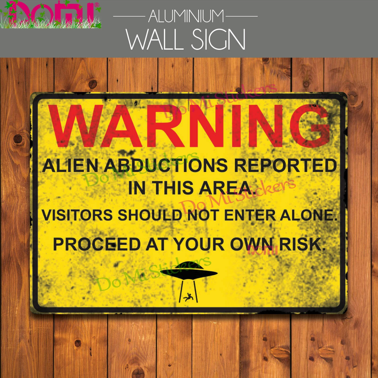 Area 51 Warning Alien Abduction Funny Man Cave Metal Wall Sign Plaque Art Gift Decal Racing Helmet Trunk Wall Vinyl Die-Cut
Area 51 Warning Alien Abduction Funny Man Cave Metal Wall Sign Plaque Art Gift Decal Racing Helmet Trunk Wall Vinyl Die-Cut