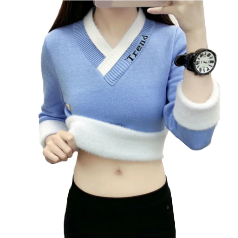 Autumn Winter Clothes Women Sweater Pullover 2021 New Velvet Warm V-neck Long Sleeved Knitted Sweater Female Jumper Casual Tops
Autumn Winter Clothes Women Sweater Pullover 2021 New Velvet Warm V-neck Long Sleeved Knitted Sweater Female Jumper Casual Tops