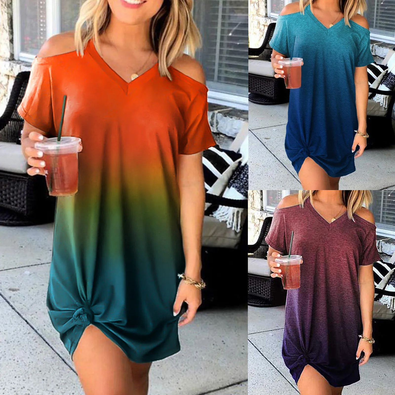 Summer dress 2021 Women's Summer Fashion Casual Gradient Color Dress Knee-Length Tie-dye print dress Midi dress vestido de mujer
Summer dress 2021 Women's Summer Fashion Casual Gradient Color Dress Knee-Length Tie-dye print dress Midi dress vestido de mujer