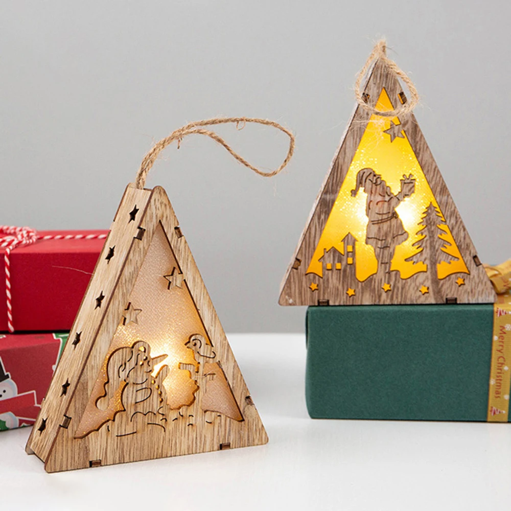 Christmas Decorations Chalet LED Lamp Triangle Wooden Santa Claus Snowman Stars House Lights Pendant Decorations Lights Supplies
Christmas Decorations Chalet LED Lamp Triangle Wooden Santa Claus Snowman Stars House Lights Pendant Decorations Lights Supplies