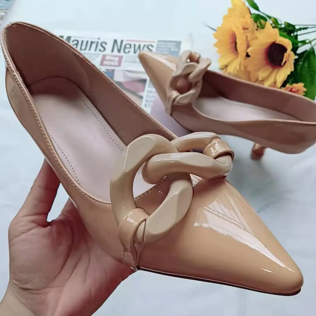 Women Pumps Slip-On Pointed Toe Chain High Heels Female Sexy Fashion Solid Party Stilettos Ladies Office Career High Heels 35-42
Women Pumps Slip-On Pointed Toe Chain High Heels Female Sexy Fashion Solid Party Stilettos Ladies Office Career High Heels 35-42