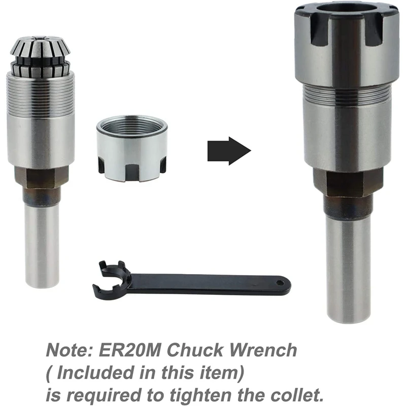 1/2 Inch Shank Router Bit Collet Extension Collet Extender and Wrench Spanner-Convert 1/2-Inch & 1/4-Inch Shank Bits
1/2 Inch Shank Router Bit Collet Extension Collet Extender and Wrench Spanner-Convert 1/2-Inch & 1/4-Inch Shank Bits