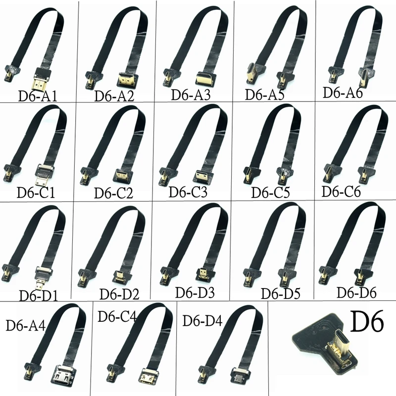 D6 Ribbon Flat FPV HDTV-compatible Cable Micro HDTV To Mini HD 90 Degree Left Right Up Adapter FPC Pitch 20pin Plug Connector
D6 Ribbon Flat FPV HDTV-compatible Cable Micro HDTV To Mini HD 90 Degree Left Right Up Adapter FPC Pitch 20pin Plug Connector