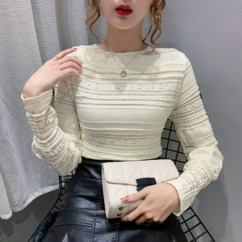 New Elegant Fashion Women Spring Autumn Sexy Elastic Lace Skinny Bottoming T Shirt Lady Long Sleeve T-Shirt Tops
New Elegant Fashion Women Spring Autumn Sexy Elastic Lace Skinny Bottoming T Shirt Lady Long Sleeve T-Shirt Tops