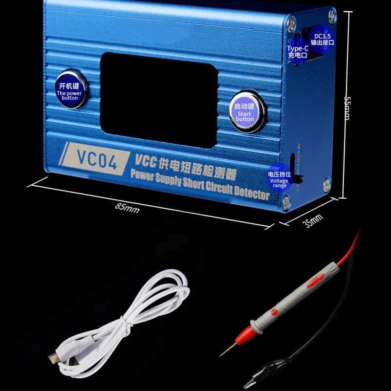 Zezzo® VC04 Short Circuit Detector 1.2V 1.8V 3.0V 3.8V Output Voltage 25A VCC Power Supply Phone Repair Shortkiller
Zezzo® VC04 Short Circuit Detector 1.2V 1.8V 3.0V 3.8V Output Voltage 25A VCC Power Supply Phone Repair Shortkiller