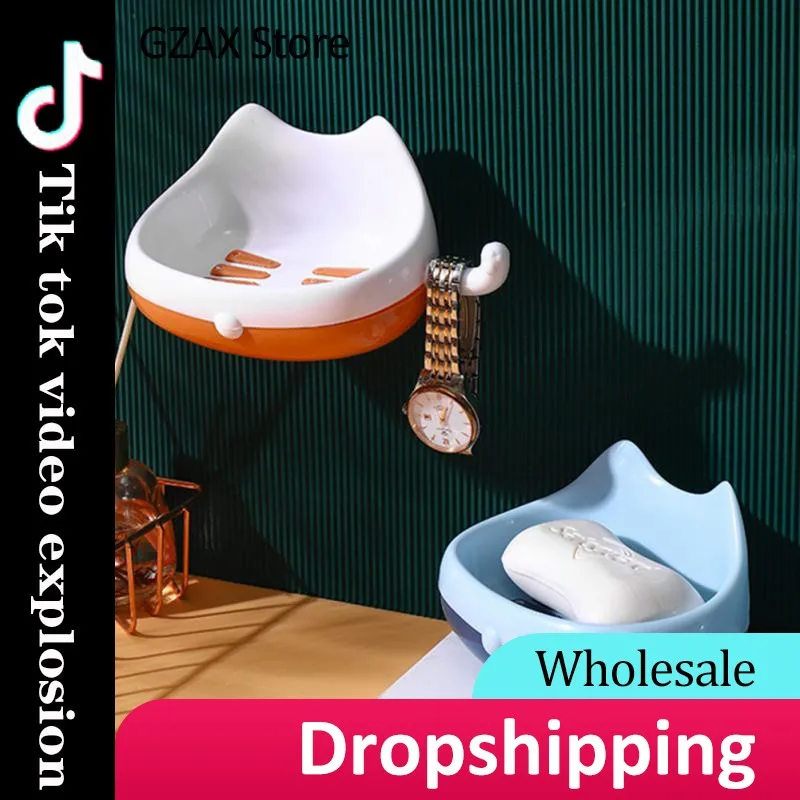 Cute Bathroom Soap Box Dish Wall Mounted Drain Soap Holder Luck Cat Cartoon Soap Tray Bathroom Accessories Kitchen Bath Gadgets
Cute Bathroom Soap Box Dish Wall Mounted Drain Soap Holder Luck Cat Cartoon Soap Tray Bathroom Accessories Kitchen Bath Gadgets