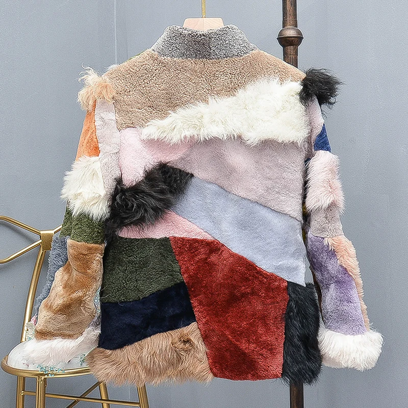Jacket Coat 2021 Women New Fashion Natural Real Sheep Fur Coat Short Clothes O-neck Colorful Patchwork Lamb Wool +Fn0091
Jacket Coat 2021 Women New Fashion Natural Real Sheep Fur Coat Short Clothes O-neck Colorful Patchwork Lamb Wool +Fn0091