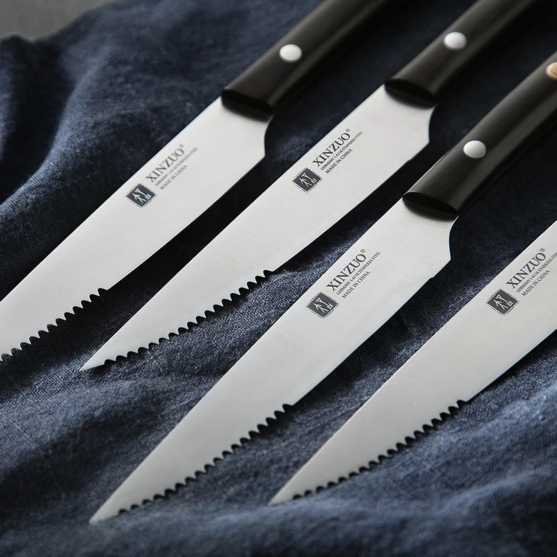 XINZUO 1-4PCS Steak Knife Stainless Steel Ebony Handle Table Knives Set Dinnerware Set Restaurant Meat Beef Cutting Cutlery 
XINZUO 1-4PCS Steak Knife Stainless Steel Ebony Handle Table Knives Set Dinnerware Set Restaurant Meat Beef Cutting Cutlery