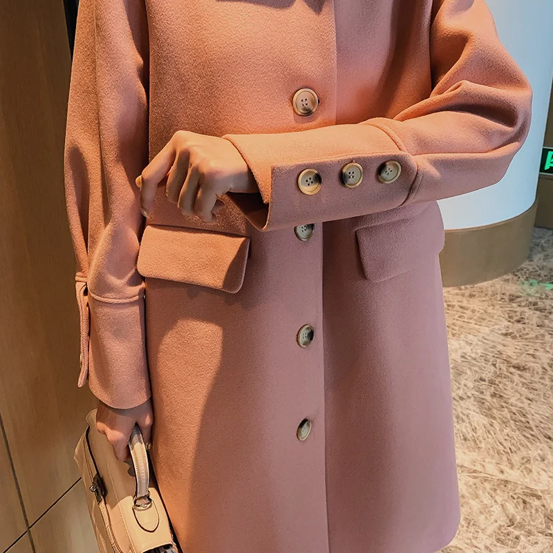 New Blend Wool Overcoat Autumn Jacket Casual Korean Loose Women Long Woolen Coat Single-breasted Female Winter Wool Coats W1480
New Blend Wool Overcoat Autumn Jacket Casual Korean Loose Women Long Woolen Coat Single-breasted Female Winter Wool Coats W1480