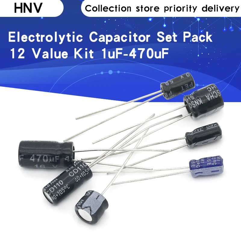 120pcs 12 value kit 1uF-470uF Electrolytic Capacitor assortment set pack 1UF 2.2UF 3.3UF 4.7UF 10UF 22UF 33UF 47UF 100UF 220UF
120pcs 12 value kit 1uF-470uF Electrolytic Capacitor assortment set pack 1UF 2.2UF 3.3UF 4.7UF 10UF 22UF 33UF 47UF 100UF 220UF