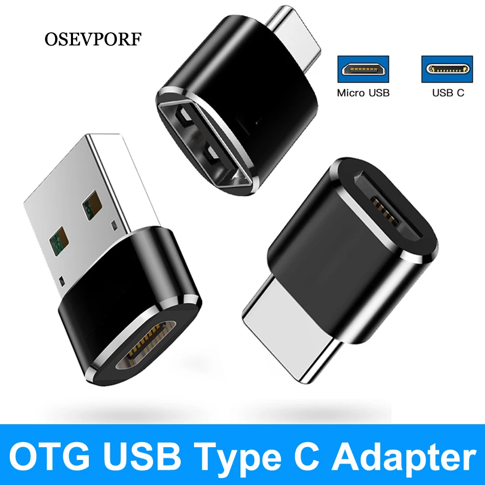 Адаптер OTG USB Type C для преобразователя данных c адаптер Samsung S9 S8 S10 Plus Xiaomi USBC зарядный