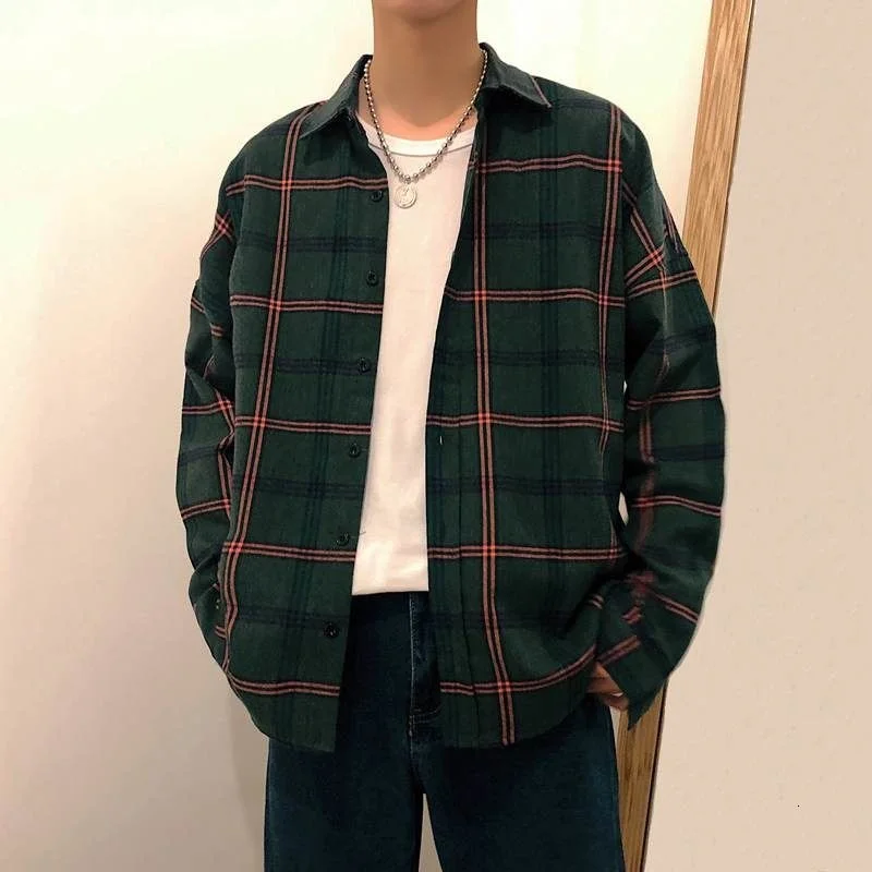 2021 autumn new Japanese loose plaid lapel top brand pure cotton green long sleeve shirt men's Recommend Free shipping Best
2021 autumn new Japanese loose plaid lapel top brand pure cotton green long sleeve shirt men's Recommend Free shipping Best