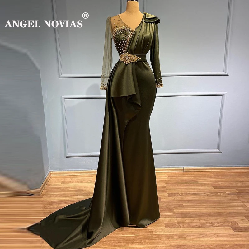 Женское вечернее платье ANGEL NOVIAS, зеленое мусульманское платье с длинным рукавом и V-образным вырезом, лето 2022
Женское вечернее платье ANGEL NOVIAS, зеленое мусульманское платье с длинным рукавом и V-образным вырезом, лето 2022