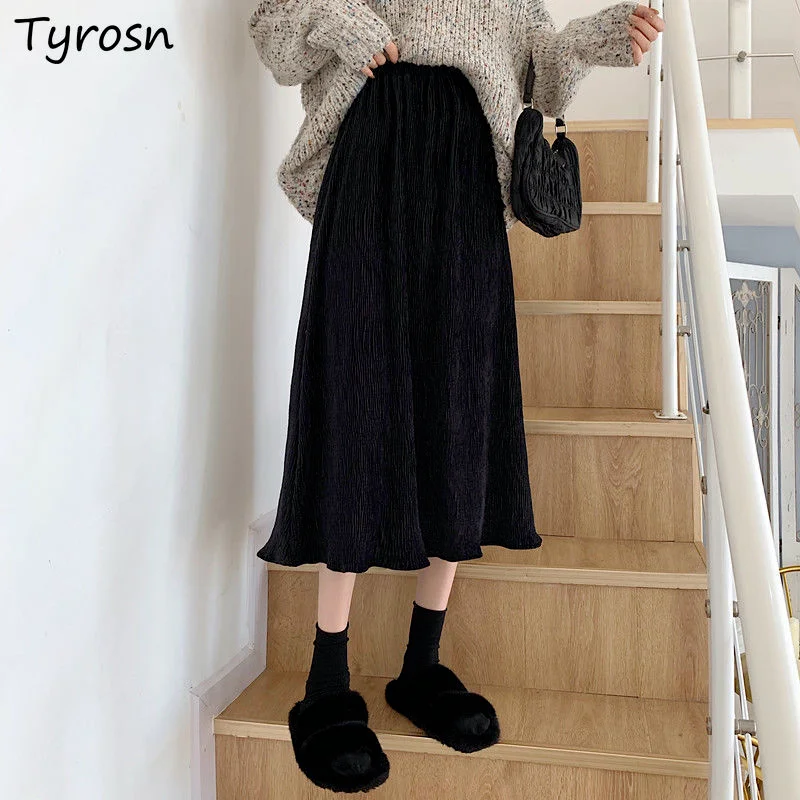 Skirts Women Elastic Waist Faldas Mujer Moda High Quality Aesthetic French Style Vintage A-line All-match Autumn Midi Fashion
Skirts Women Elastic Waist Faldas Mujer Moda High Quality Aesthetic French Style Vintage A-line All-match Autumn Midi Fashion