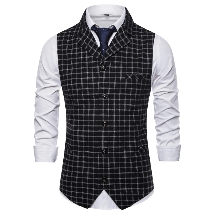 Men's Single-Breasted Plaid Waistcoat Suit Collar Navy Wool Blended Slim Fit For Formal Casual Mens Sleeveless Suit Vest
Men's Single-Breasted Plaid Waistcoat Suit Collar Navy Wool Blended Slim Fit For Formal Casual Mens Sleeveless Suit Vest