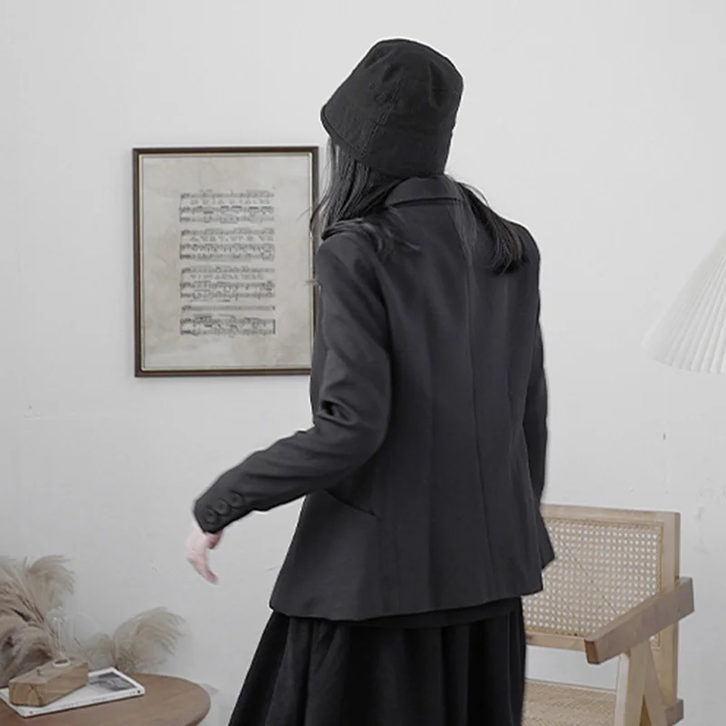 Double Women Black Breasted Blazer New Lapel Long Sleeve Loose Fit Jacket Fashion Tide Spring Autumn 2021 1DD0699
Double Women Black Breasted Blazer New Lapel Long Sleeve Loose Fit Jacket Fashion Tide Spring Autumn 2021 1DD0699