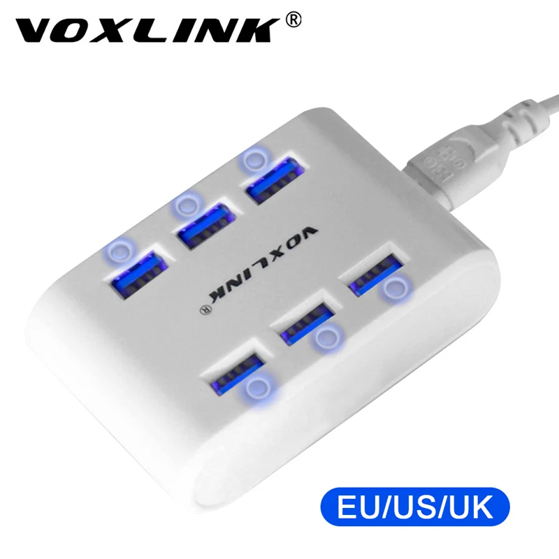 

VOXLINK 24W 4.8A 6-Ports USB Charging Station Mini Portable Multi Port USB Charger Hub Power Station for iPhone iPad Tablet