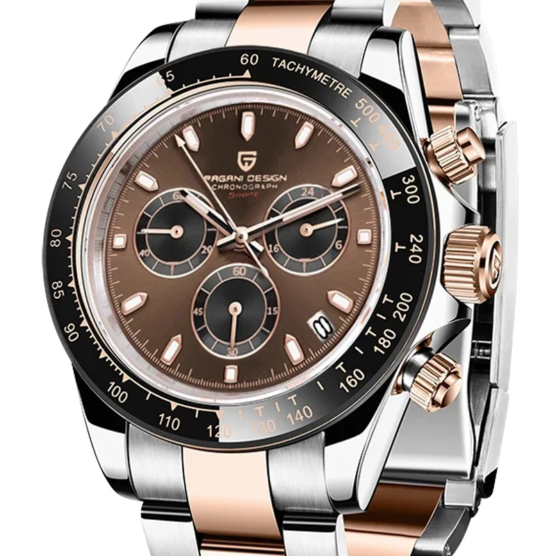 

NEW PAGANI DESIGN Top Brand Quartz Men Automatic Date Watches Diving 100M Men Sport Chronograph Sapphire Glass Casual Watch VK63
