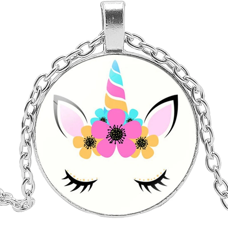 Fashion Charm Cute Unicorn Glass Cabochon Pendant Necklace Children Girl Necklace Sweater Chain Jewelry Gift
Fashion Charm Cute Unicorn Glass Cabochon Pendant Necklace Children Girl Necklace Sweater Chain Jewelry Gift