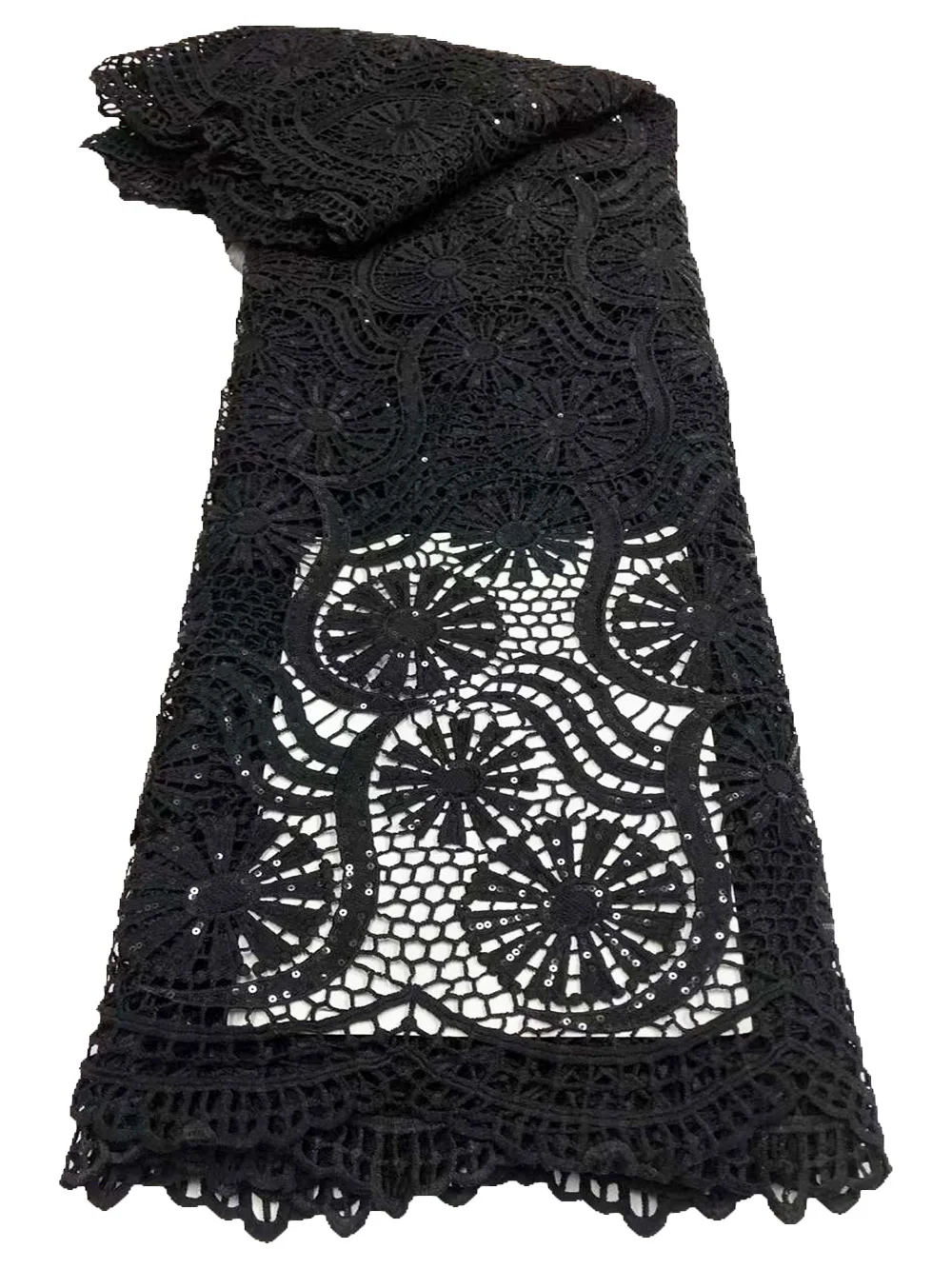 Ulifelace Plain Black Sequins Guipure Cord Lace High Quality Nigeria Water Soluble Couple Skin Fabric For Sewing Dresses W938
Ulifelace Plain Black Sequins Guipure Cord Lace High Quality Nigeria Water Soluble Couple Skin Fabric For Sewing Dresses W938