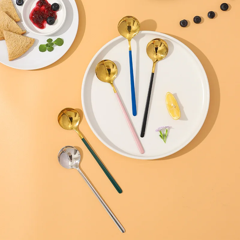 Stainless Steel Round Head Coffee Mixing Spoon Long Handle Ice Cream Dessert Teaspoon Soup Scoop Tableware Kitchen Utensils
Stainless Steel Round Head Coffee Mixing Spoon Long Handle Ice Cream Dessert Teaspoon Soup Scoop Tableware Kitchen Utensils