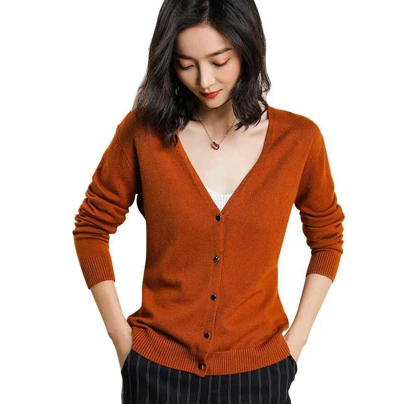2020 women's new knitted cardigan women's short style with spring and autumn long sleeve V-neck slim knit sweater women's coat
2020 women's new knitted cardigan women's short style with spring and autumn long sleeve V-neck slim knit sweater women's coat