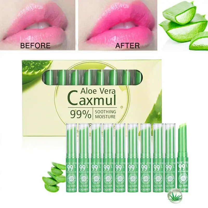 10Pcs/set Pure Natural Plant Aloe Lip Balm Makeup Lasting Changes Color Lipstick Moisturizer with temperature Moisturizing K9T2
10Pcs/set Pure Natural Plant Aloe Lip Balm Makeup Lasting Changes Color Lipstick Moisturizer with temperature Moisturizing K9T2