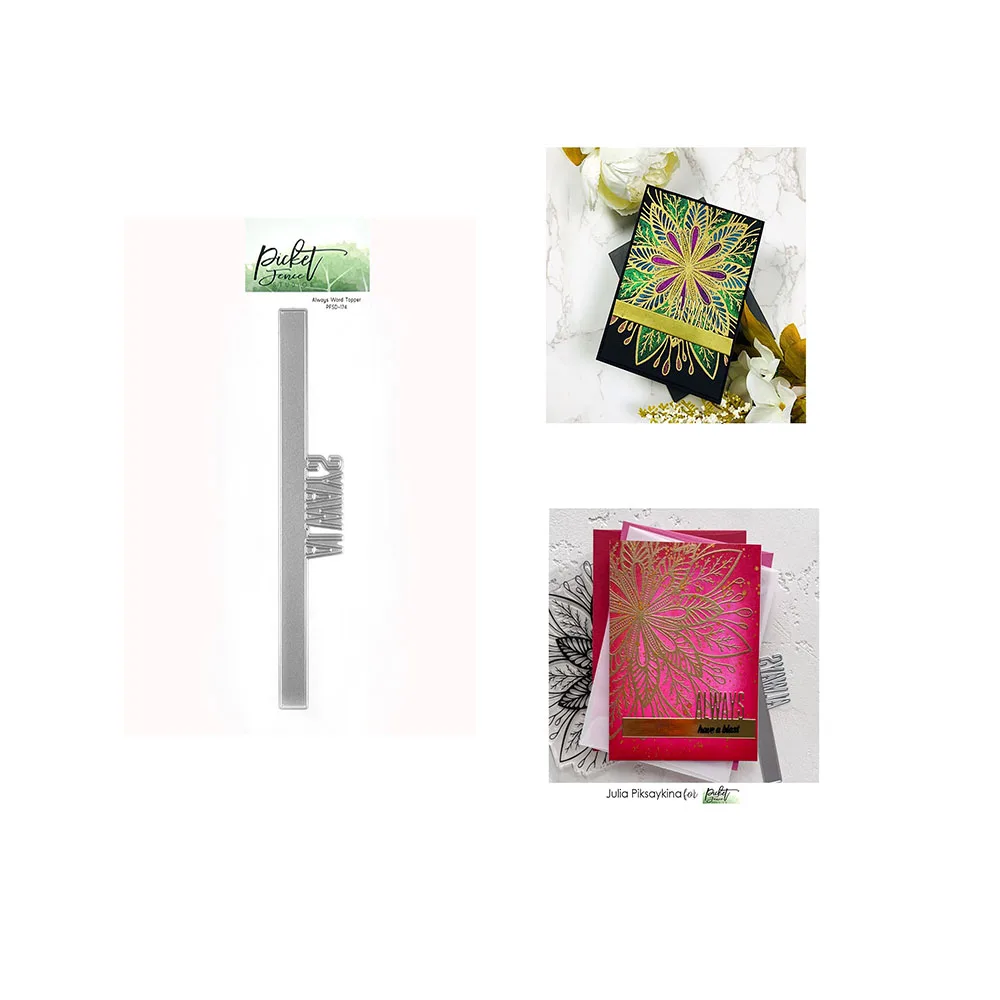 Always Word Topper Arrival Metal Cutting Dies Scrapbook Diary Decoration Stencil Embossing Template Diy Greeting Card Handmade
Always Word Topper Arrival Metal Cutting Dies Scrapbook Diary Decoration Stencil Embossing Template Diy Greeting Card Handmade