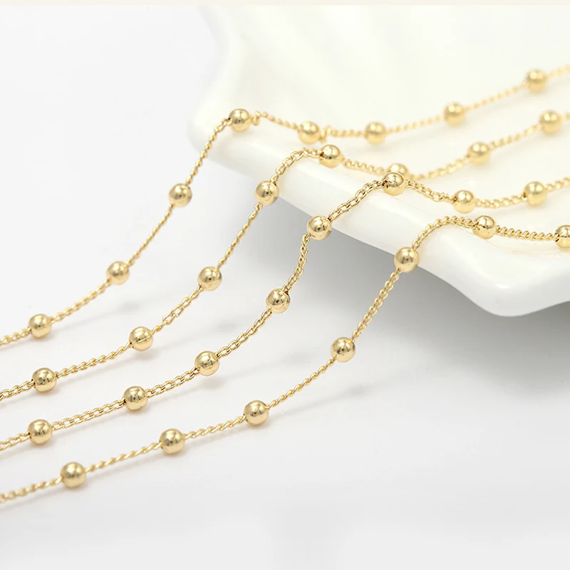 10mNew Korean Version Of Copper Plated 14K Color-preserving Gold 2mm Bead Charms Chain Hand-made Necklace Bracelet DIY Material
10mNew Korean Version Of Copper Plated 14K Color-preserving Gold 2mm Bead Charms Chain Hand-made Necklace Bracelet DIY Material