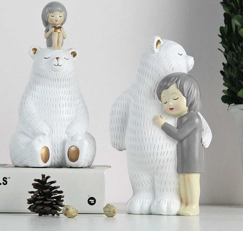 Bear and Girl White Statue Resin Portrait Fairy Garden Figurine Desk Decor Ornaments Home Decor Modern Childrens Room Decoration
Bear and Girl White Statue Resin Portrait Fairy Garden Figurine Desk Decor Ornaments Home Decor Modern Childrens Room Decoration